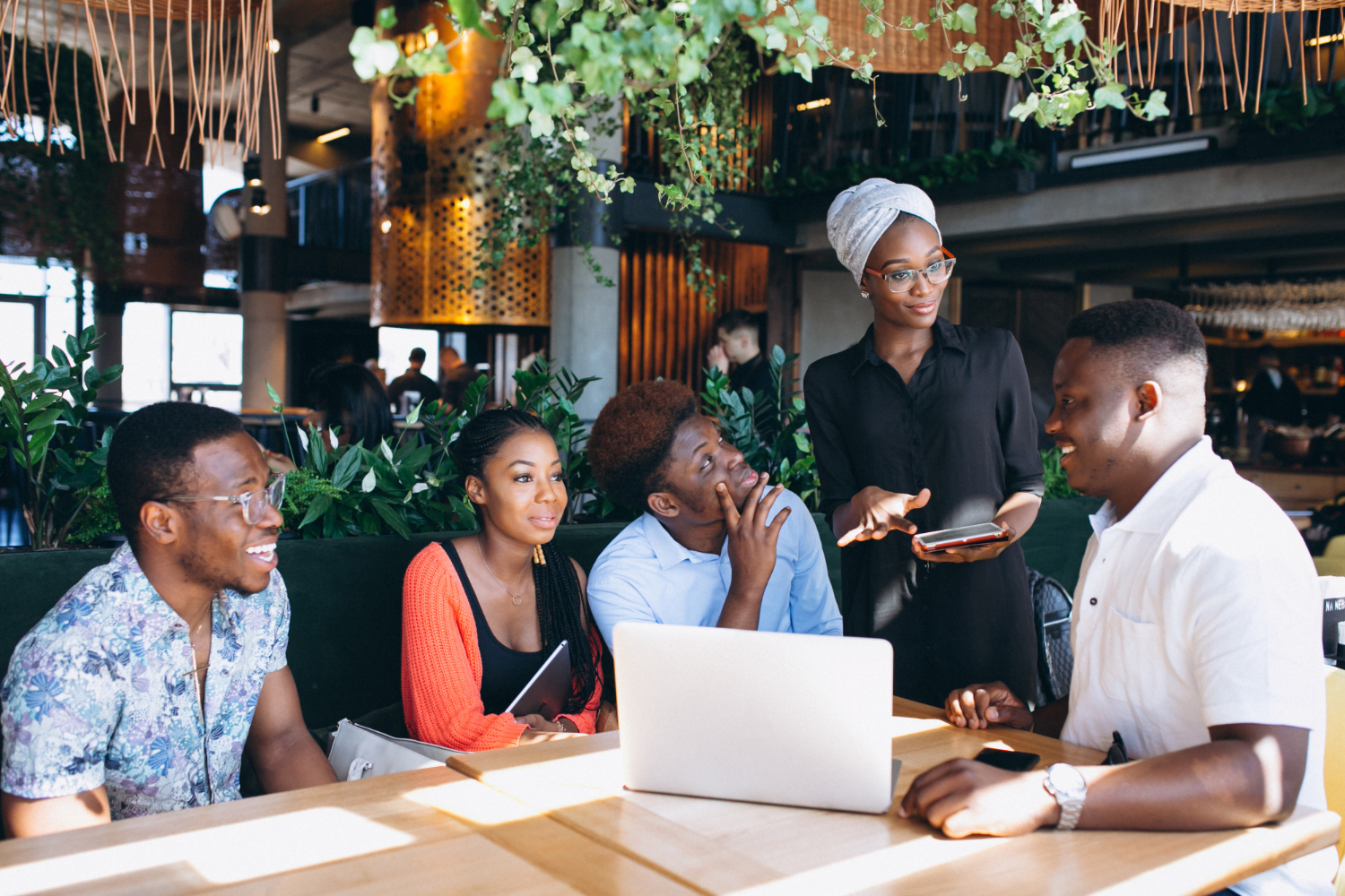 A team of professionals in a working session